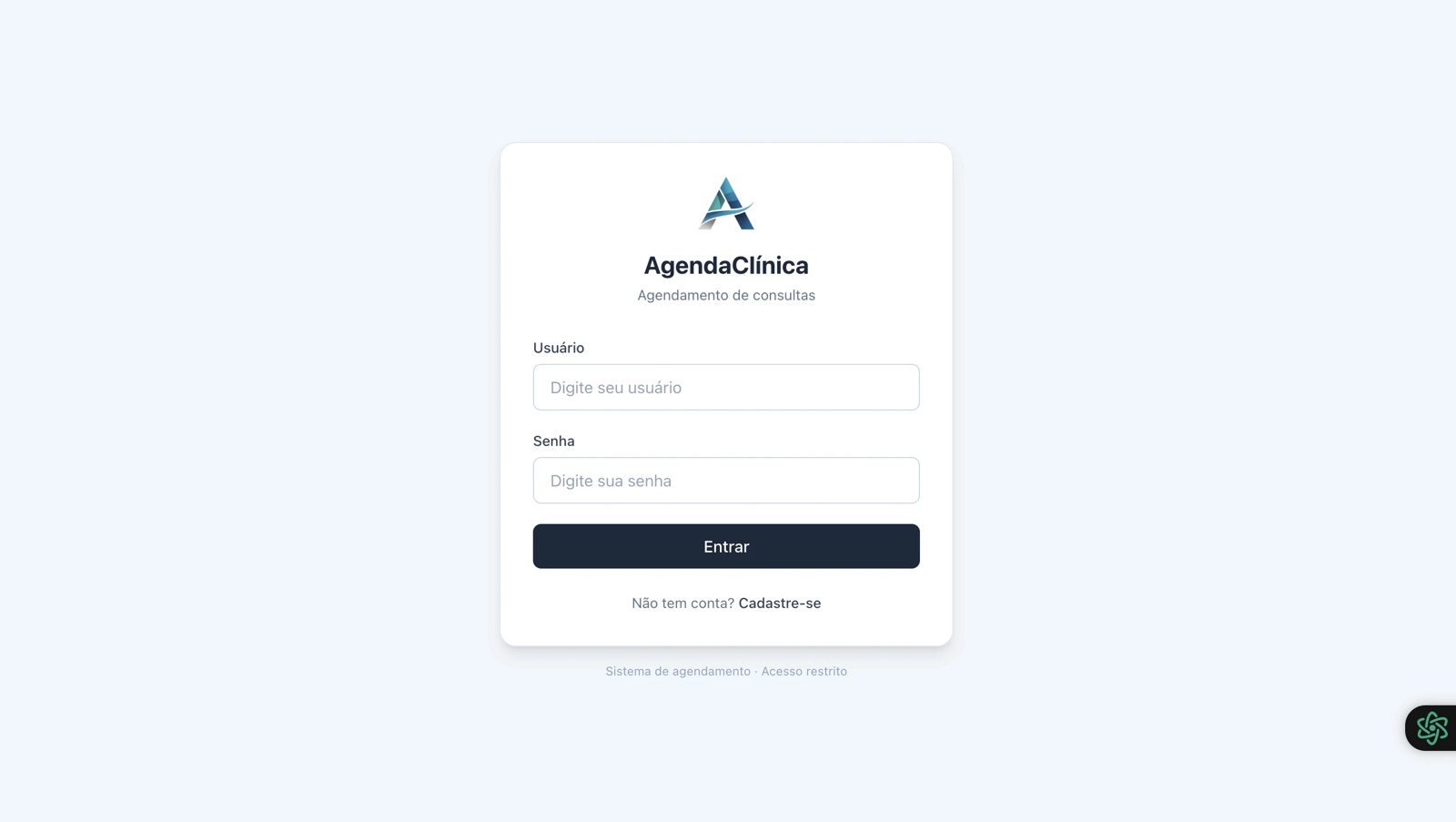 App AgendaClínica - agendamento de consultas