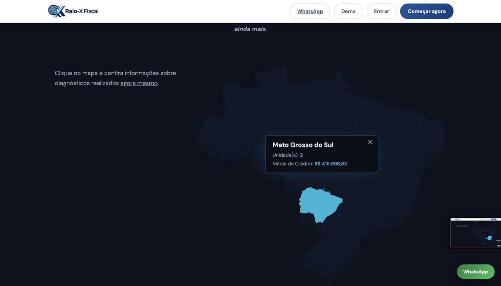 Website Raio-X Fiscal - dashboard